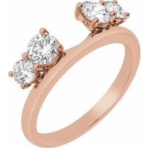 14K Rose 1 CTW Lab-Grown Diamond Wrap-Style Ring Enhancer Ethereal Legacy Boutiques