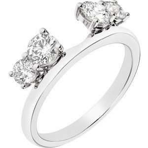14K White 1 CTW Lab-Grown Diamond Wrap-Style Ring Enhancer Ethereal Legacy Boutiques
