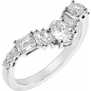 Platinum 1 CTW Lab-Grown Diamond Contour Band Ethereal Legacy Boutiques