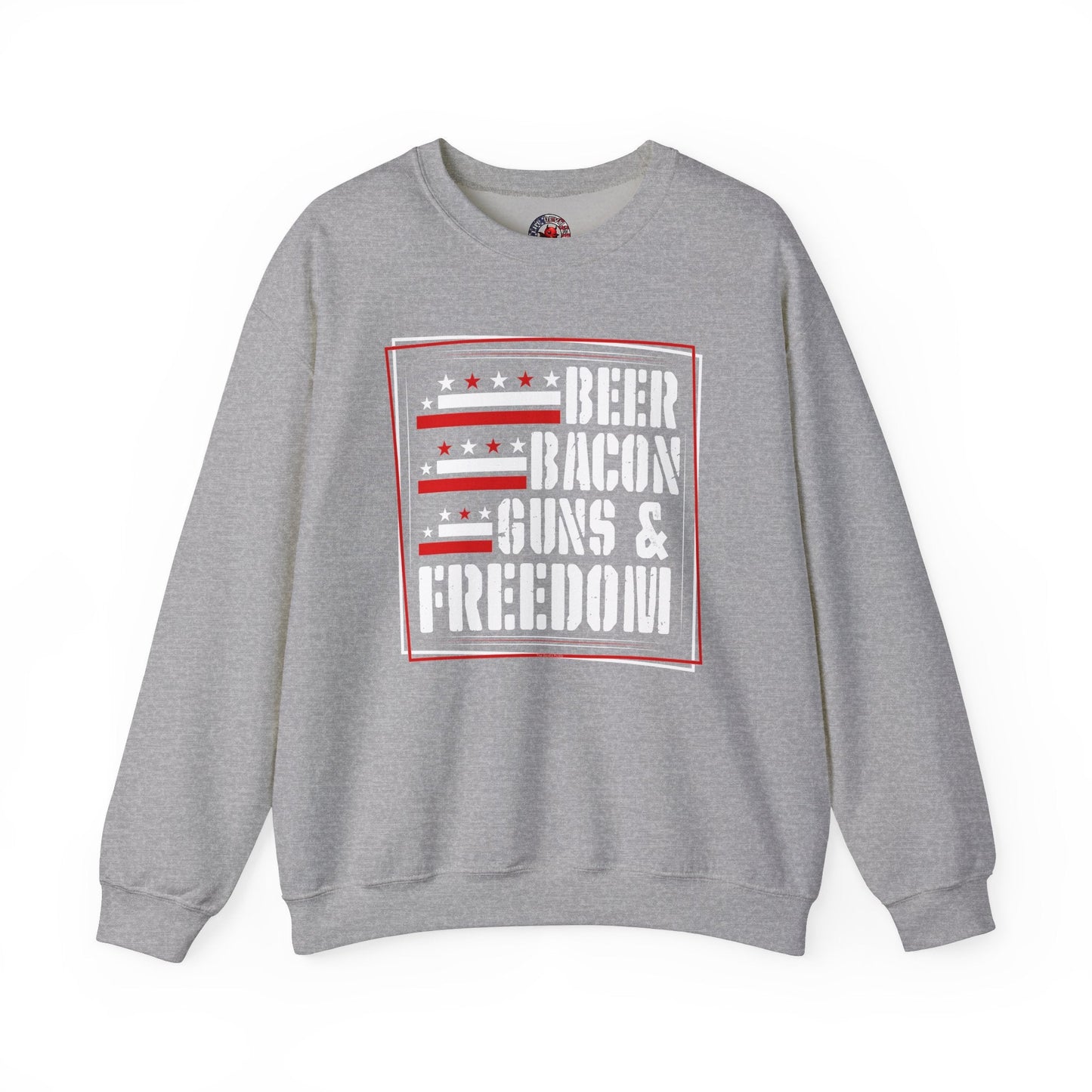 Beer Bacon Guns and Freedom Crewneck Sweatshirt The Devil's Pickle