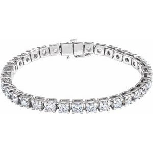 14K White 10 CTW Lab-Grown Diamond Line 7 1/4" Bracelet Ethereal Legacy Boutiques