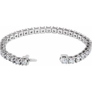 14K White 10 CTW Lab-Grown Diamond Line 7 1/4" Bracelet Ethereal Legacy Boutiques