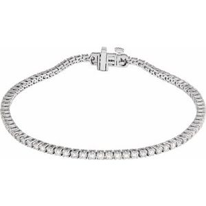 14K White 2 CTW Lab-Grown Diamond Line 7" Bracelet Ethereal Legacy Boutiques