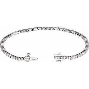14K White 2 CTW Lab-Grown Diamond Line 7" Bracelet Ethereal Legacy Boutiques