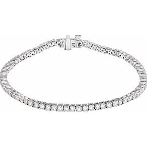 14K White 3 CTW Lab-Grown Diamond Line 7" Bracelet Ethereal Legacy Boutiques