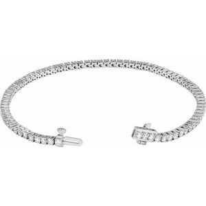 14K White 3 CTW Lab-Grown Diamond Line 7" Bracelet Ethereal Legacy Boutiques