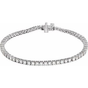 14K White 4 CTW Lab-Grown Diamond Line 7" Bracelet Ethereal Legacy Boutiques