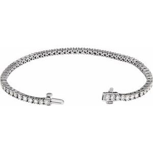 14K White 4 CTW Lab-Grown Diamond Line 7" Bracelet Ethereal Legacy Boutiques