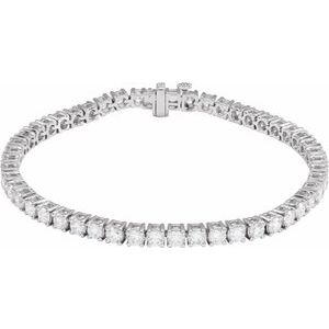 14K White 6 CTW Lab-Grown Diamond Line 7" Bracelet Ethereal Legacy Boutiques
