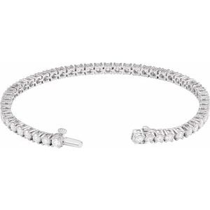 14K White 6 CTW Lab-Grown Diamond Line 7" Bracelet Ethereal Legacy Boutiques