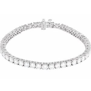 14K White 8 CTW Lab-Grown Diamond Line 7" Bracelet Ethereal Legacy Boutiques