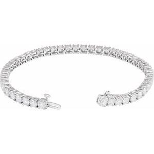 14K White 8 CTW Lab-Grown Diamond Line 7" Bracelet Ethereal Legacy Boutiques