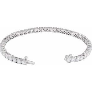 14K White 9 CTW Lab-Grown Diamond Line 7" Bracelet Ethereal Legacy Boutiques