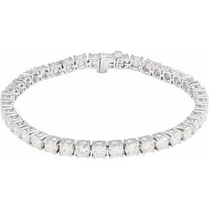 14K White 10 CTW Lab-Grown Diamond Line 7" Bracelet Ethereal Legacy Boutiques