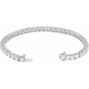 14K White 10 CTW Lab-Grown Diamond Line 7" Bracelet Ethereal Legacy Boutiques