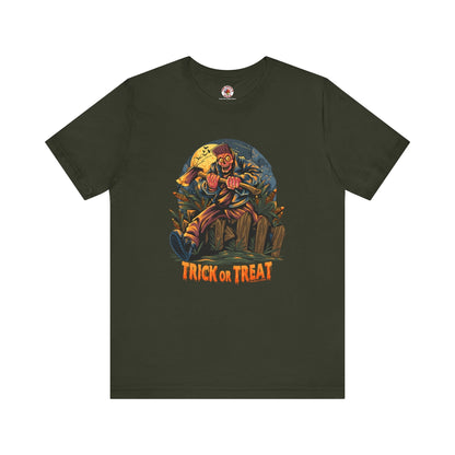 Axe Wielding Zombie Trick or Treat T-Shirt The Devil's Pickle