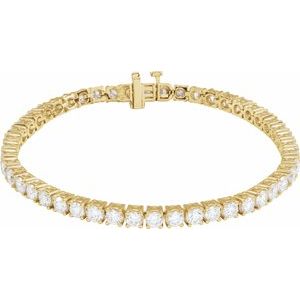 14K Yellow 7 CTW Lab-Grown Diamond Line 7" Bracelet Ethereal Legacy Boutiques
