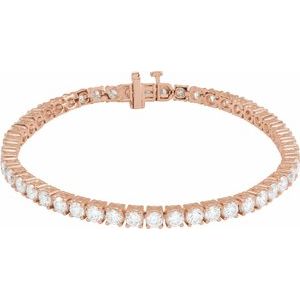 14K Rose 7 CTW Lab-Grown Diamond Line 7" Bracelet Ethereal Legacy Boutiques