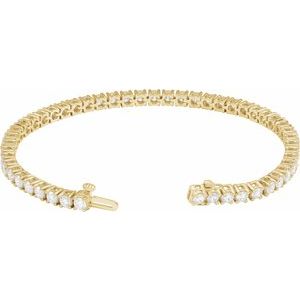 14K Yellow 6 CTW Lab-Grown Diamond Line 7" Bracelet Ethereal Legacy Boutiques