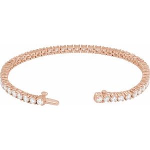 14K Rose 6 CTW Lab-Grown Diamond Line 7" Bracelet Ethereal Legacy Boutiques