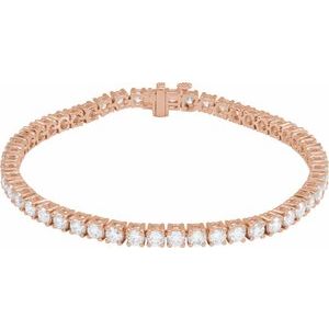 14K Rose 6 CTW Lab-Grown Diamond Line 7" Bracelet Ethereal Legacy Boutiques