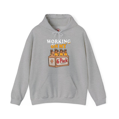 Working On My 6 Pack Hooded Sweatshirt The Devil's Pickle