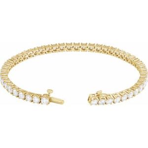 14K Yellow 7 CTW Lab-Grown Diamond Line 7" Bracelet Ethereal Legacy Boutiques