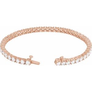 14K Rose 7 CTW Lab-Grown Diamond Line 7" Bracelet Ethereal Legacy Boutiques