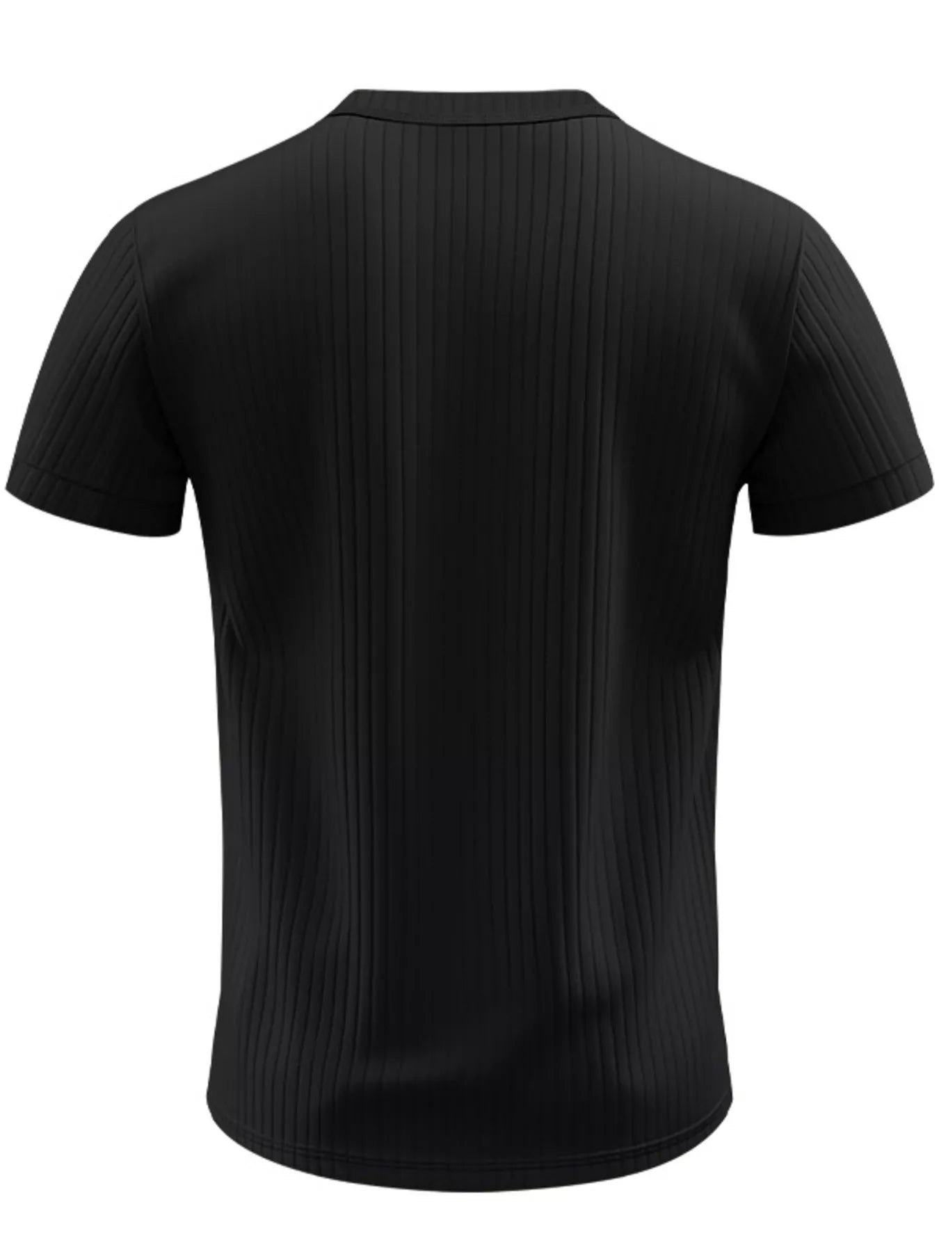 Men's Full Size Ribbed Button-Down Casual T-Shirt Plus Size New Era Fashion LLc