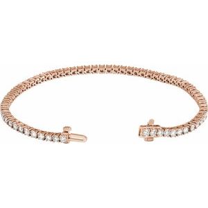 14K Rose 4 CTW Lab-Grown Diamond Line 7" Bracelet Ethereal Legacy Boutiques