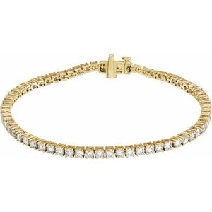 14K Yellow 4 CTW Lab-Grown Diamond Line 7" Bracelet Ethereal Legacy Boutiques