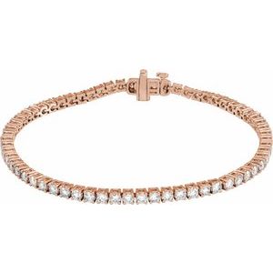 14K Rose 4 CTW Lab-Grown Diamond Line 7" Bracelet Ethereal Legacy Boutiques