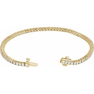 14K Yellow 3 CTW Lab-Grown Diamond Line 7" Bracelet Ethereal Legacy Boutiques