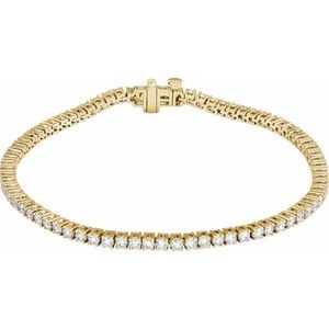 14K Yellow 3 CTW Lab-Grown Diamond Line 7" Bracelet Ethereal Legacy Boutiques