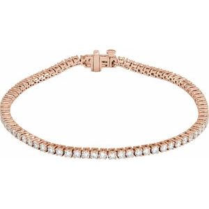 14K Rose 3 CTW Lab-Grown Diamond Line 7" Bracelet Ethereal Legacy Boutiques