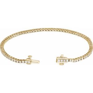 14K Yellow 2 CTW Lab-Grown Diamond Line 7" Bracelet Ethereal Legacy Boutiques