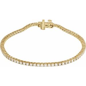 14K Yellow 2 CTW Lab-Grown Diamond Line 7" Bracelet Ethereal Legacy Boutiques