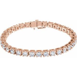 14K Rose 10 CTW Lab-Grown Diamond Line 7 1/4" Bracelet Ethereal Legacy Boutiques