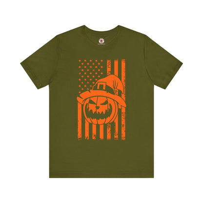 Pumpkin American Flag T-Shirt The Devil's Pickle