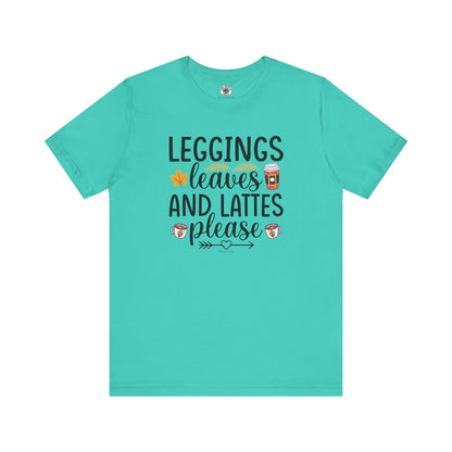 Leggings Leaves and Lattes Please T-Shirt