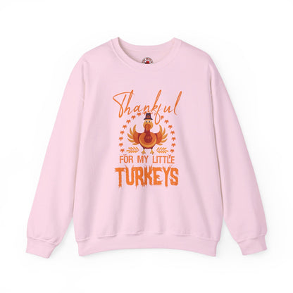 Thankful For My Little Turkeys Crewneck Sweatshirt The Devil's Pickle