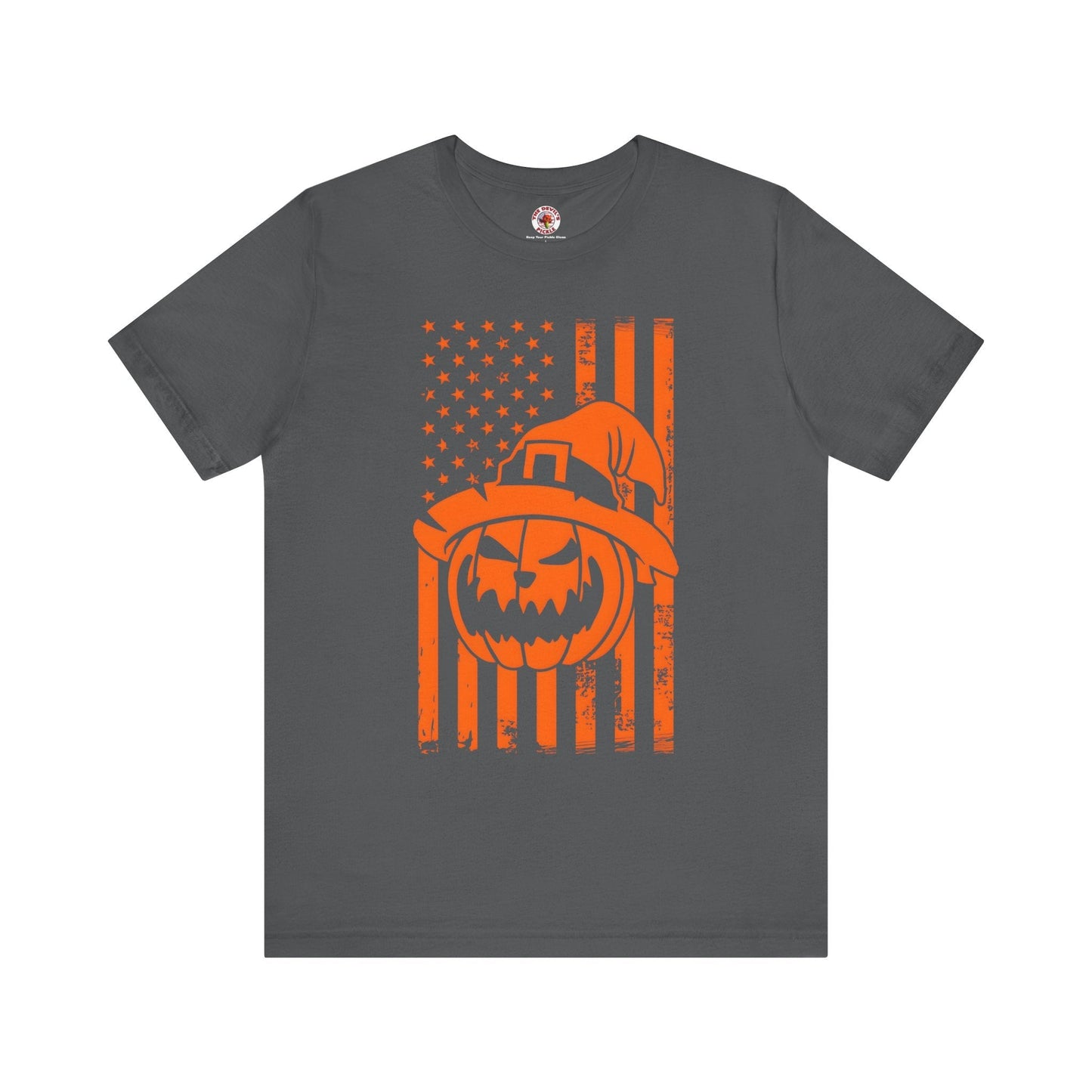 Pumpkin American Flag T-Shirt The Devil's Pickle