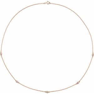 14K Rose 1/4 CTW Lab-Grown Diamond 5-Station 18" Necklace Ethereal Legacy Boutiques