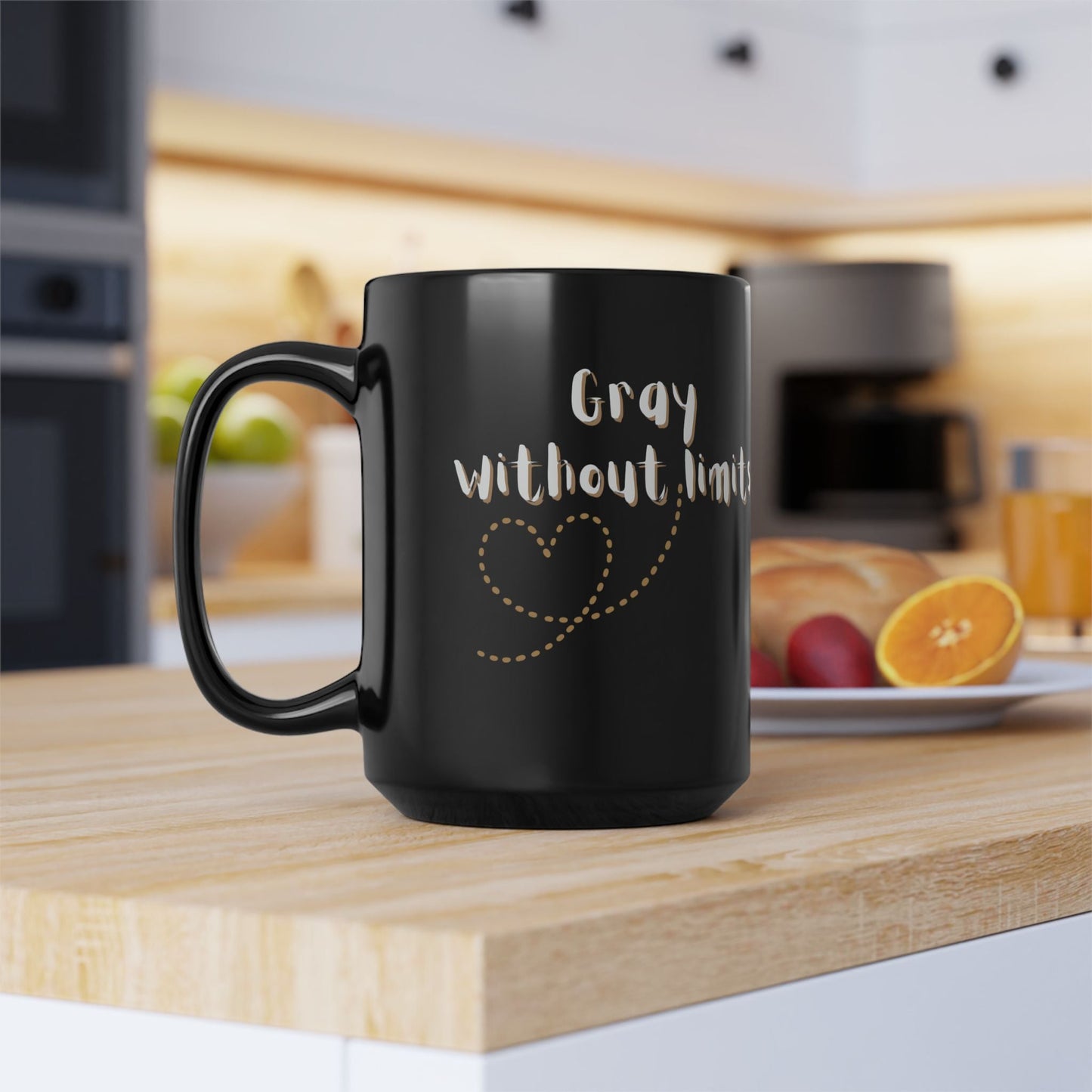 Gray Without Limits Inspirational Mug - 15oz Black Coffee Cup Grayceful LLC