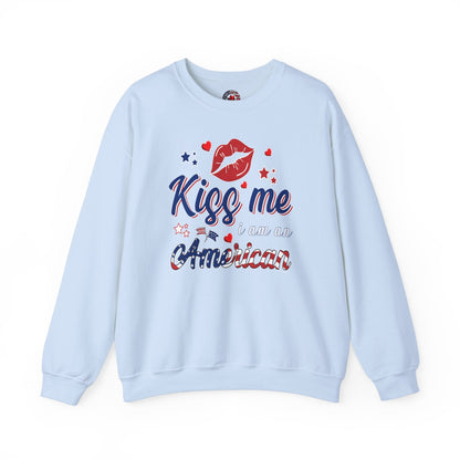 Kiss Me I Am An American Crewneck Sweatshirt The Devil's Pickle