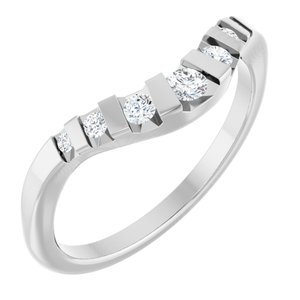 14K White Round 1/6 CTW Natural Diamond Channel-Set Contour Band Ethereal Legacy Boutiques