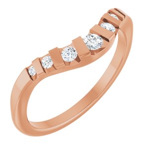 14K Rose Round 1/6 CTW Lab-Grown Diamond Channel-Set Contour Band Ethereal Legacy Boutiques