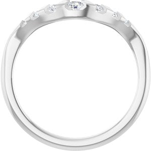 Platinum Round 1/6 CTW Lab-Grown Diamond Channel-Set Contour Band Ethereal Legacy Boutiques