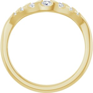 14K Yellow Round 1/6 CTW Lab-Grown Diamond Channel-Set Contour Band Ethereal Legacy Boutiques