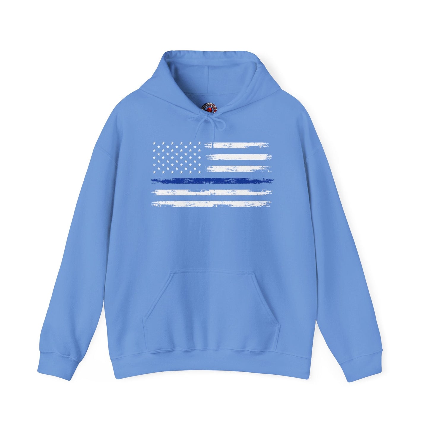 Thin Blue Line American Flag Hooded Sweatshirt The Devil's Pickle